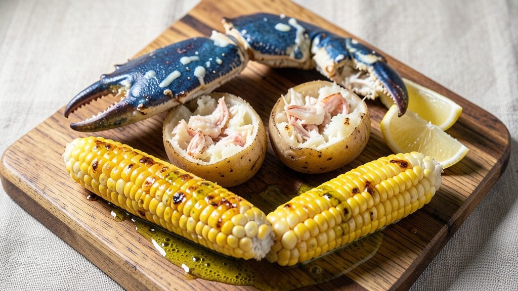 Baked Crab Legs With Corn and Potatoes Recipe: One-Pan Seafood Feast
