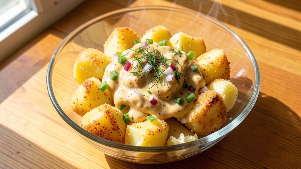 Betty Crocker's Old Fashioned Potato Salad Recipe: Crispy Cornmeal Crowns Over Creamy Mayonnaise