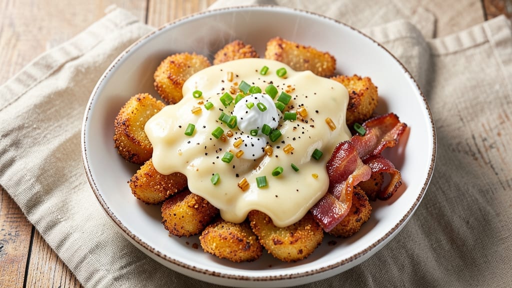 Cheesecake Factory Loaded Baked Potato Tots Recipe: Crispy Cornmeal Crowns with Cheesy Pull-Apart Magic