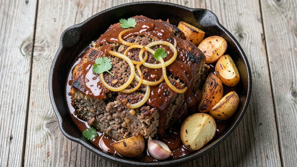Cowboy Meatloaf and Potatoes Recipe: Smoky-Sweet Skillet Harmony