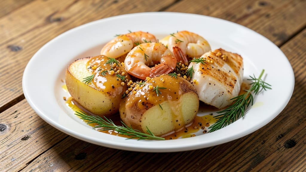 Deanie's Seafood Boiled Potatoes Recipe: Crispy Cornmeal Crowns Over Creamy Hearts
