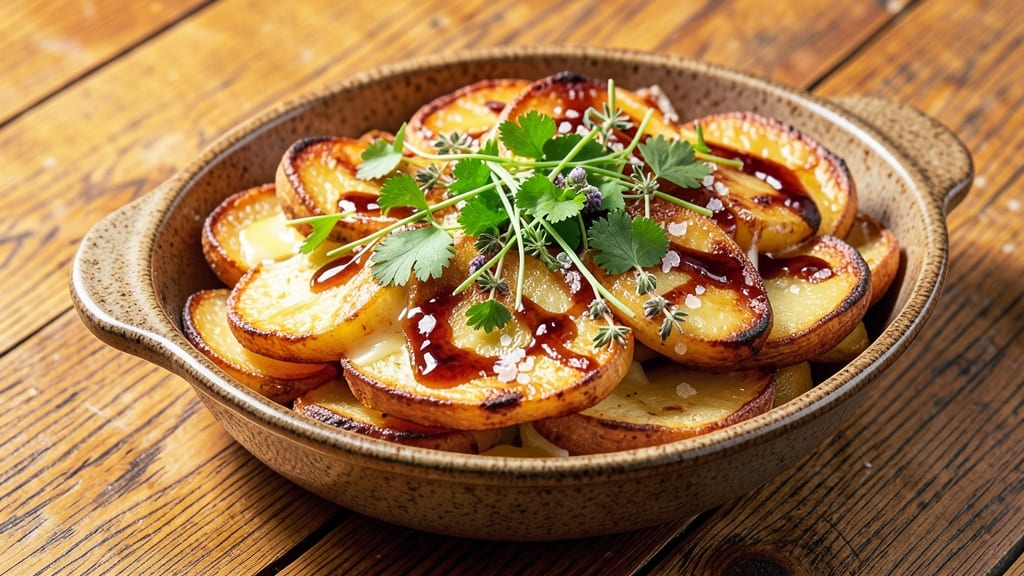 Delmonico’s Copycat Potatoes Bake Recipe: Herb-Infused Vinegar Glaze Over Fluffy Wedges
