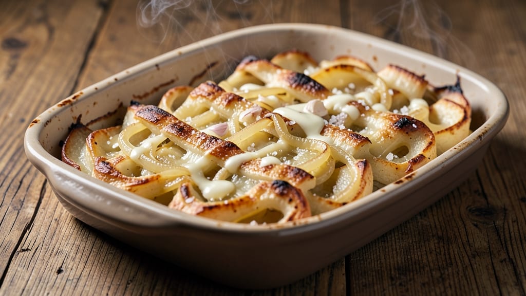 Emeril's Scalloped Potatoes and Onions Recipe: Vinegar-Kissed Crunch Meets Creamy Layers