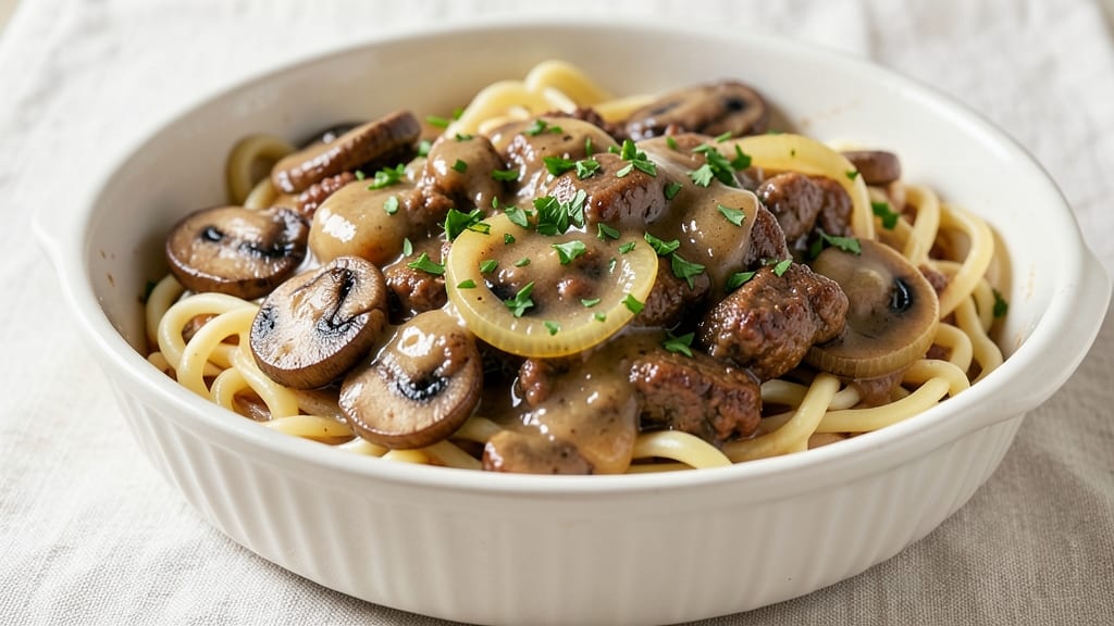 Hamburger Helper Potato Stroganoff Copycat Recipe: Creamy Mushroom Sauce With Tender Noodles