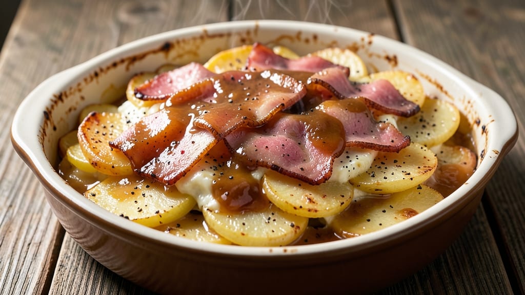 Old Fashioned Scalloped Potatoes and Ham Recipe: Layered Comfort with Crispy Ham Bits