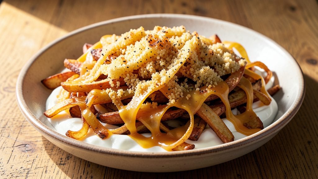 Perkins Breakfast Potatoes Copycat Recipe: Golden Cornmeal Crust Over Melty Cheese Hearts