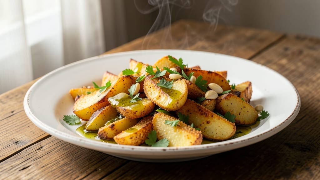Portuguese Potatoes Recipe: Crispy Cornmeal Crowns With Herby Tang